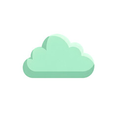 Fototapeta premium Soft pastel mint green cloud icon with subtle 3d effect and realistic shading on dark backdrop transparent background