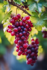 Fototapeta premium Grapes on a vine, Generative AI,