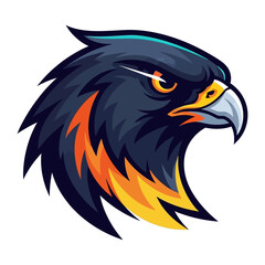 Majestic Eagle Head Illustration: A striking and vibrant illustration of an eagle's head, showcasing its fierce expression and sharp features.
