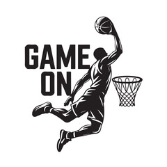 Naklejka premium Basketball Player Slam Dunk Silhouette (This is clear and descriptive.)