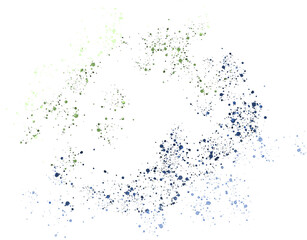 Colorful Abstract Brush Stroke with Splatter Overlay isolated on a transparent background