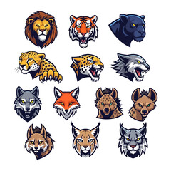 Wild Cat Portraits: A collection of intricate portraits showcases a variety of wild cats, each displaying their unique beauty and ferocity, offering a captivating glimpse into the animal kingdom.