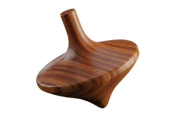 Wooden Top Toy Close-up of a Spinning Desk Toy