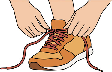  A simple illustration of a shoe lace being tied
