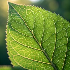 Fototapeta premium Sunlit Leaf Texture Macro