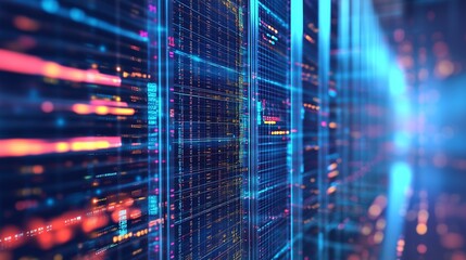 Abstract background of network. Animation of a statistical grid network processing data. Computer with blue gradient technology for business. Network's abstract backdrop lifestyle.