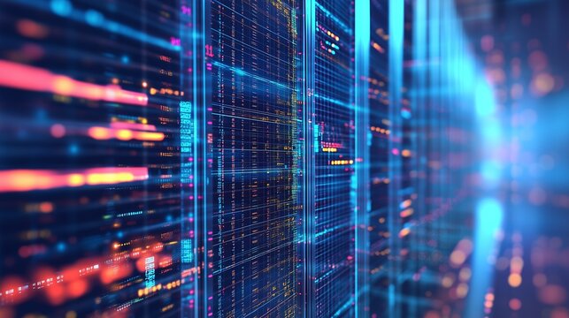 Abstract background of network. Animation of a statistical grid network processing data. Computer with blue gradient technology for business. Network's abstract backdrop lifestyle.