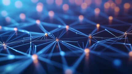 Abstract background of network. Animation of a statistical grid network processing data. Computer with blue gradient technology for business. Network's lifestyle abstract backdrop.