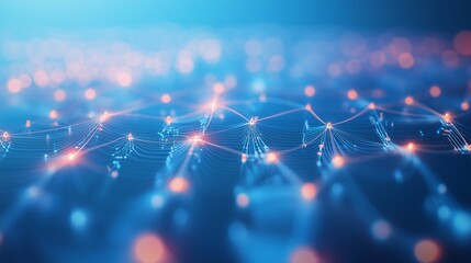 Abstract background of network. Animation of a statistical grid network processing data. Computer with blue gradient technology for business. Lifestyle network's abstract backdrop.