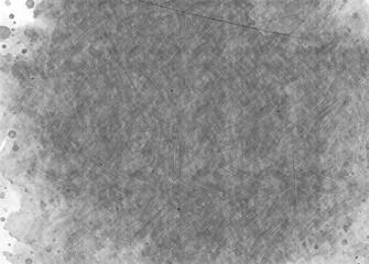 Textured grey background with pencil scribbles and splatters isolated on a transparent background