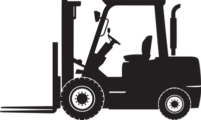 Forklift truck silhouette vector art illustration, Shapes Collection Isolated on White Background