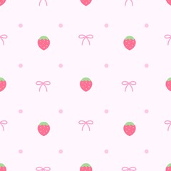 seamless pattern with cute strawberries