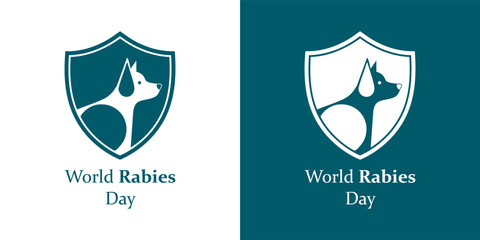 Protecting pets with a dog shield emblem for World Rabies Day awareness