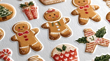 Naklejka premium cute christmas theme gingerbread sticker images