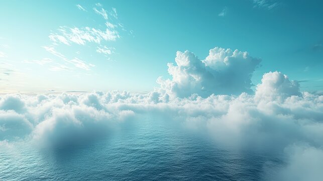Clouds Over Calm Ocean in Soft Light
