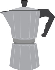 Moka Pot stainless steel coffee maker icon.