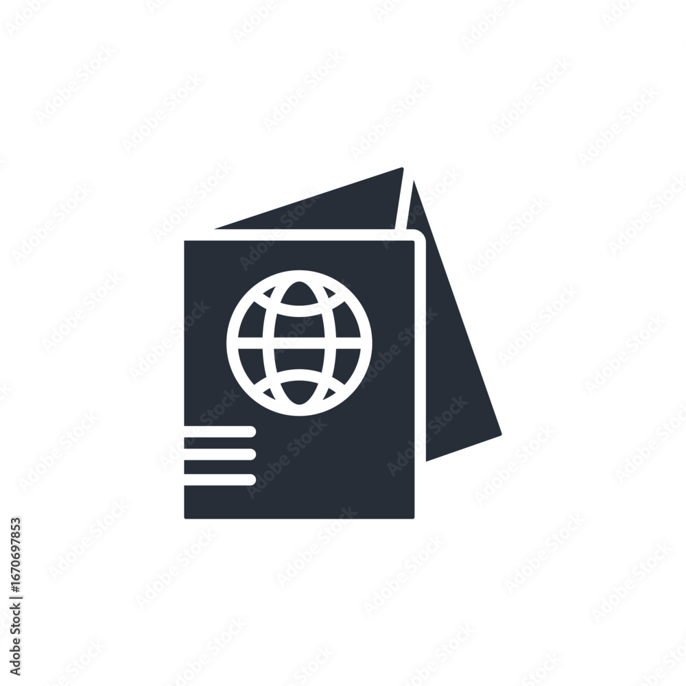 Poster passport icon. vector.editable stroke.linear style sign for use web design,logo.symbol illustration.