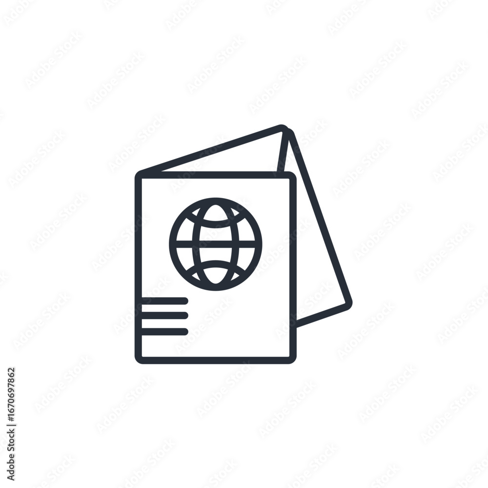 Poster passport icon. vector.editable stroke.linear style sign for use web design,logo.symbol illustration.