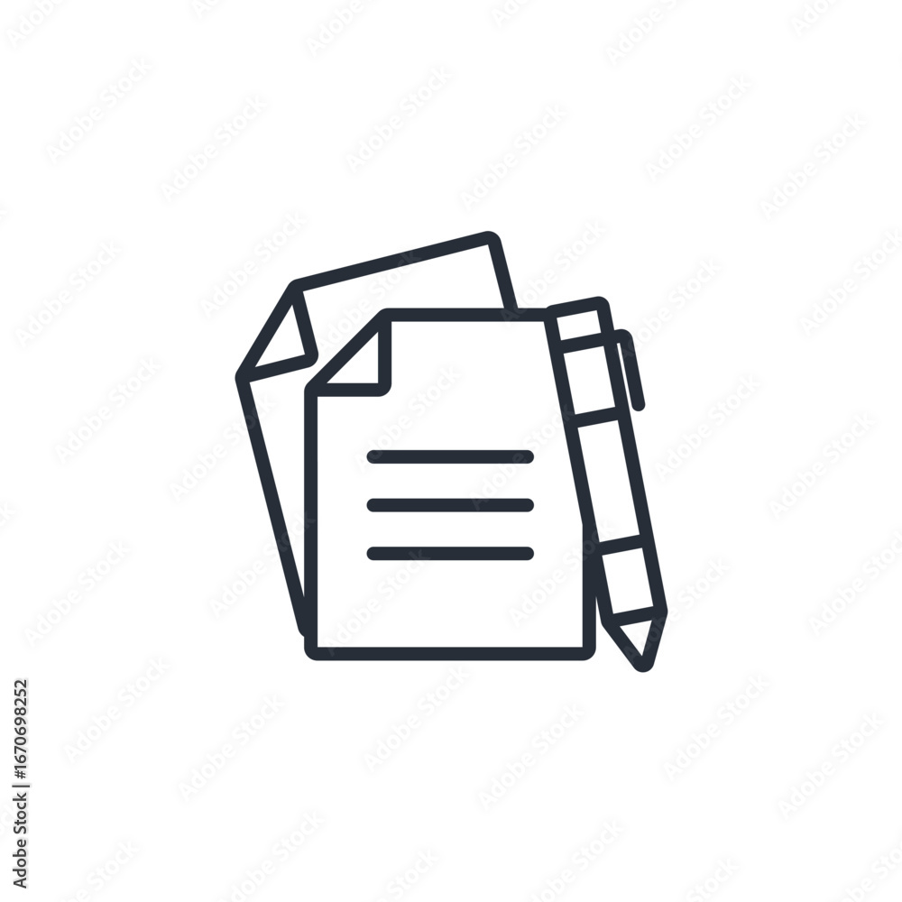 Poster contract icon. vector.editable stroke.linear style sign for use web design,logo.symbol illustration.