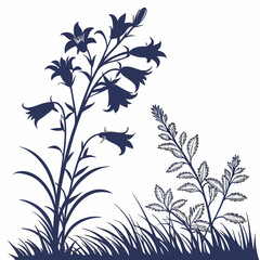 Naklejka premium vector floral background with campanula glomerata superba