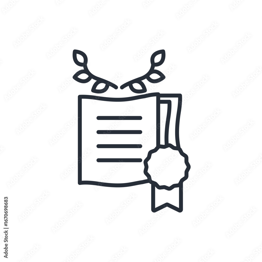 Poster grant icon. vector.editable stroke.linear style sign for use web design,logo.symbol illustration.