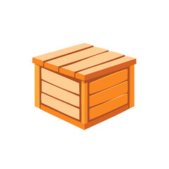 Wooden crate container box for cargo shipping and storage isometric illustration