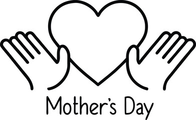 hands holding heart vector icon