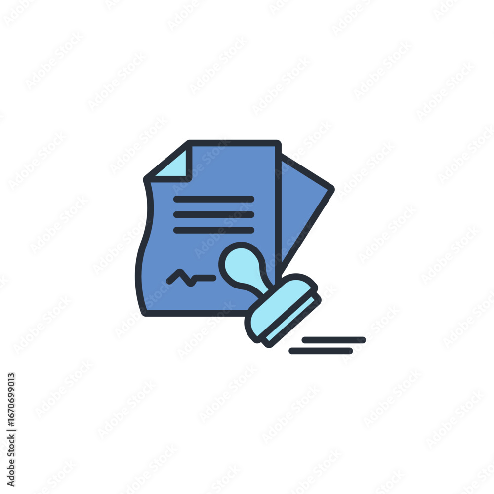 Poster stamp document icon. vector.editable stroke.linear style sign for use web design,logo.symbol illustr