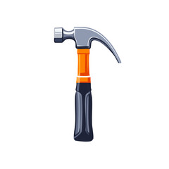 Orange and Grey Claw Hammer Tool for Construction and Home Improvement Projects