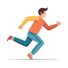 Person running with stylized motion and vibrant colors conveying speed and activity