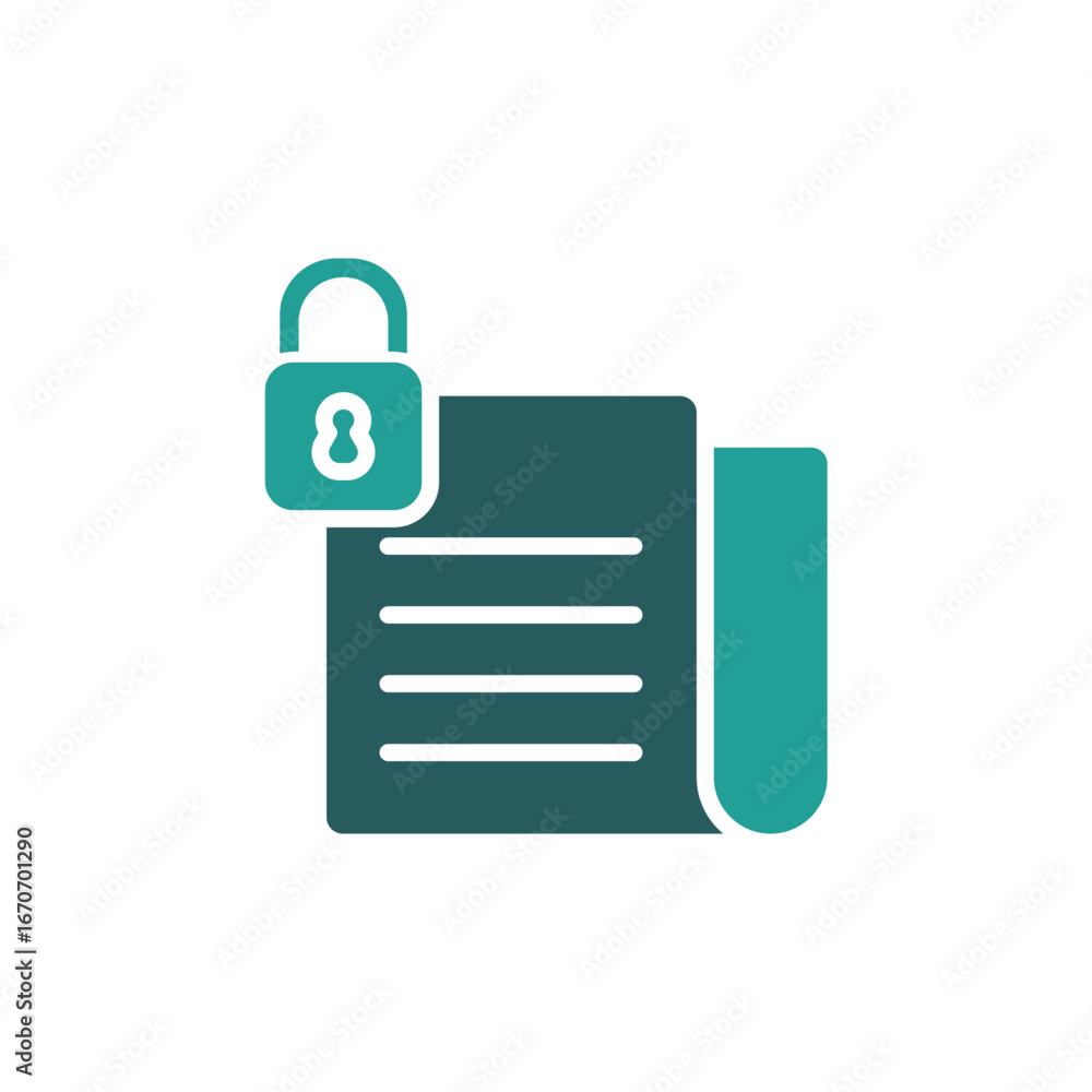 Poster document protection icon. vector.editable stroke.linear style sign for use web design,logo.symbol il