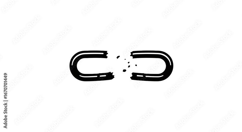 Leinwandbilder broken link failure connection error problem security chain weak system network internet technology 