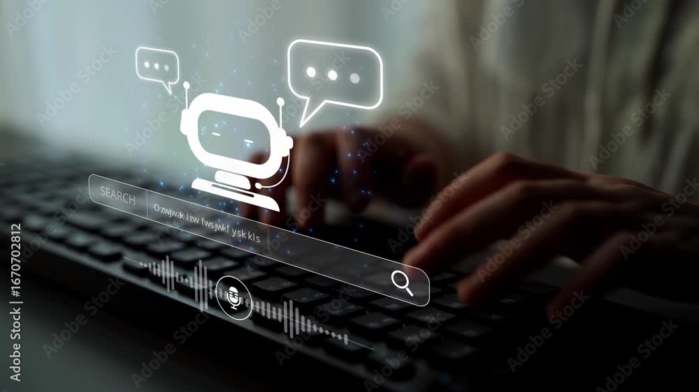 Poster ai assistant with voice chat interface, combining smart chatbot, voice command, and ai-powered contr