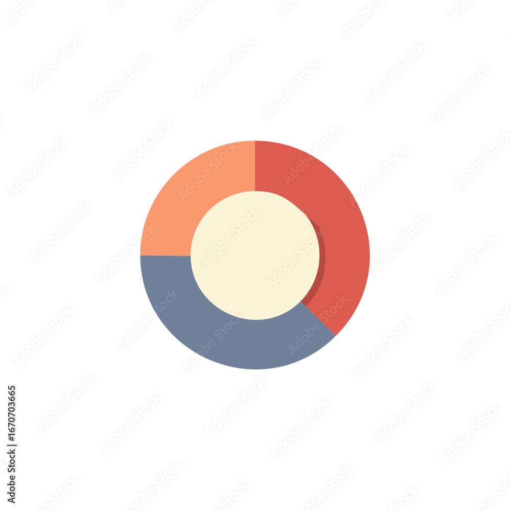 Poster circular donut chart with slices depicting data visualization and analysis