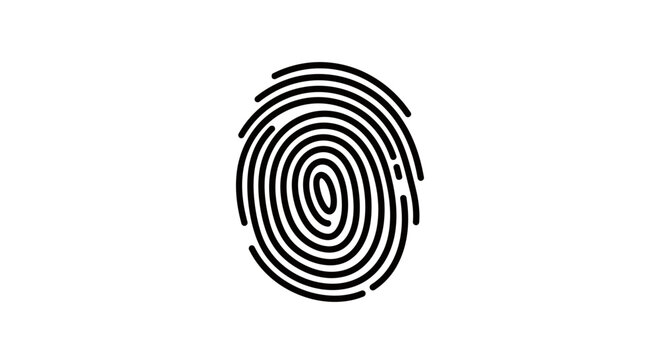 Fingerprint identification security access authentication identity verification pattern graphic design on transparent background