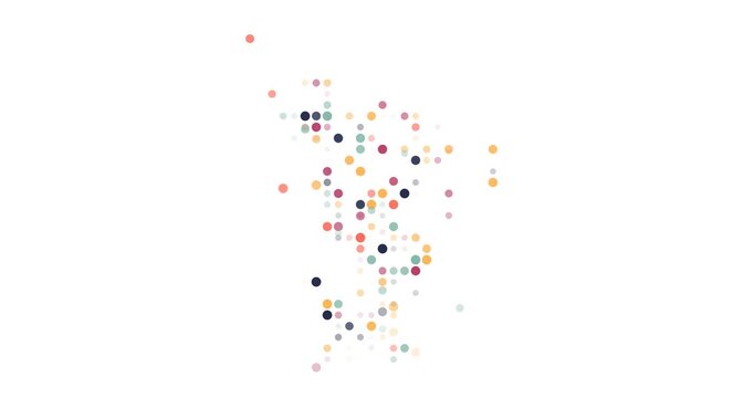 Vivid Particle Animation Building Mayotte Map from Flying Circles