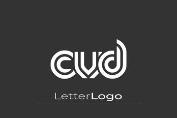 CVD Creative Unique Modern Letter Logo Design. Elegant Monogram Logo Design with Decorative Elements and Typography