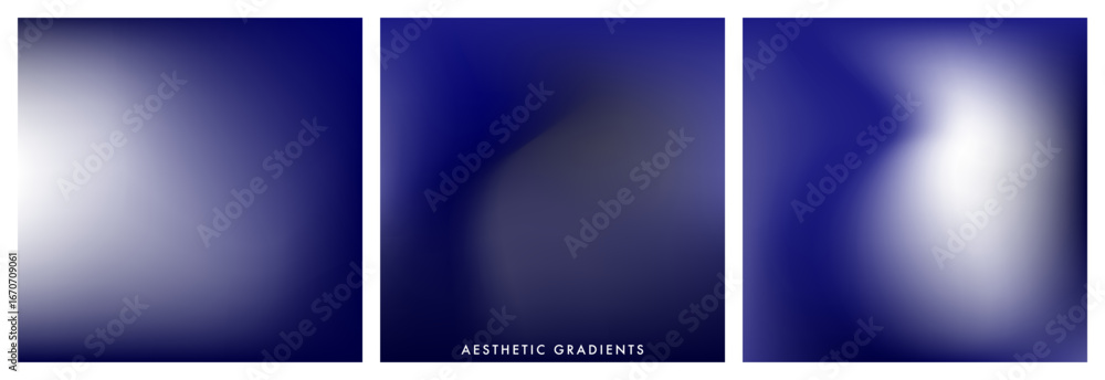 Aufkleber dark blue gradient backgrounds with soft aura effect. abstract navy blue blurry vector texture. squa