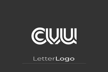 CVU Creative Unique Modern Letter Logo Design. Elegant Monogram Logo Design with Decorative Elements and Typography