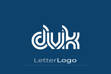 DVK Creative Unique Modern Letter Logo Design. Elegant Monogram Logo Design with Decorative Elements and Typography