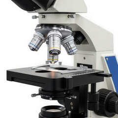 Laboratory microscope isolated on transparent background transparent background