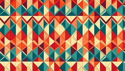 Obraz premium seamless geometric pattern with triangles in abstract retro style background