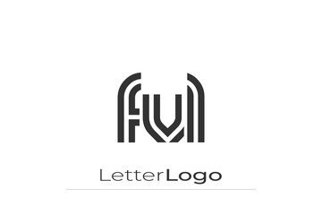 FVL Creative Unique Modern Letter Logo Design. Elegant Monogram Logo Design with Decorative Elements and Typography