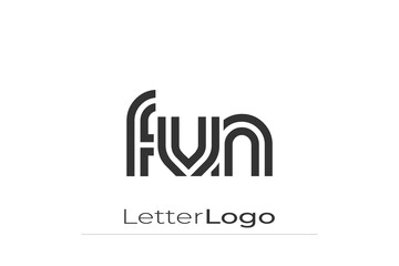 FVN Creative Unique Modern Letter Logo Design. Elegant Monogram Logo Design with Decorative Elements and Typography
