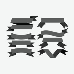 ribbon and label on transparent background. flat style