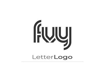 FVY Creative Unique Modern Letter Logo Design. Elegant Monogram Logo Design with Decorative Elements and Typography