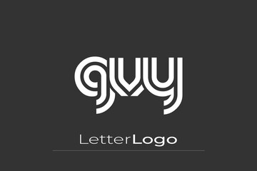 GVY Creative Unique Modern Letter Logo Design. Elegant Monogram Logo Design with Decorative Elements and Typography