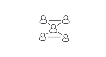 Network connection social media community people group communication relationship diagram organization on transparent background