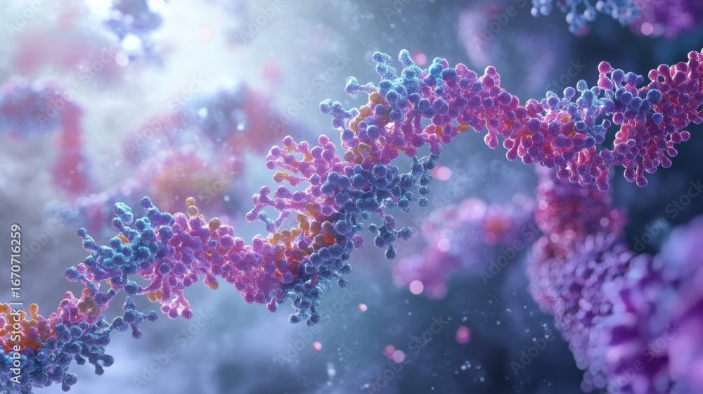 Aufkleber visualizing complex biological proteins a detailed exploration of molecular structures in a dynamic 