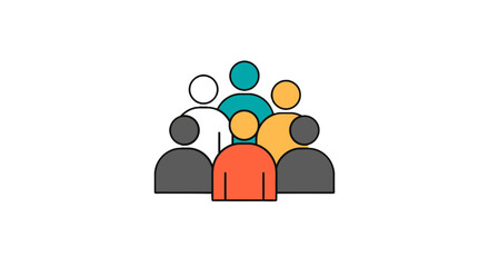 Colorful team community group people teamwork collaboration organization partnership crowd together unity on transparent background